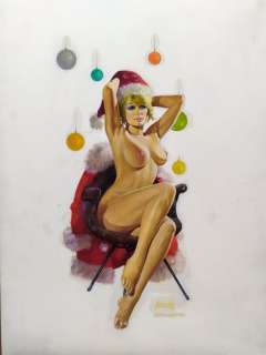 FernÃ¡ndez, Fernando - Original painting - Christmas Pin-Up - (1970’s) | Catawiki