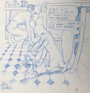 Schwartz, Olivier - Crayonné original - Spirou et Fantasio | Catawiki