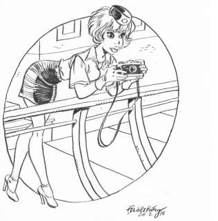 Walthéry, François - Dessin original - Natacha prend une photo - (2018) | Catawiki