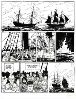 Bonhomme | Le Marquis d’Anaon, La Providence, planche originale à l’encre de chine pour cet album paru en 2004 chez Dargaud. | Septimus