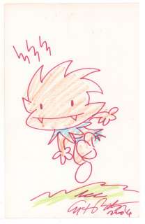 Unknown Artist? - fanged character color art - signed art by art baltazar