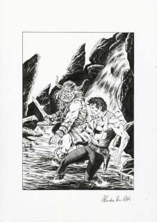 Alessandro Piccinelli | Zagor - Alessandro Piccinelli - illustrazione originale "Attacco Vichingo" - Exemplaire unique | Catawiki