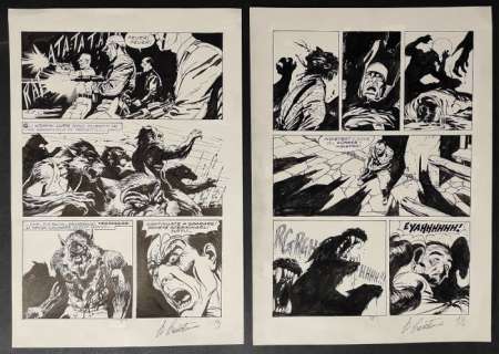 Giampiero Casertano | Martyn Mistére #51 - G. Casertano - 2x tavole originali "La notte dell’Uomo Lupo" - Exemplaire unique - (1986) | Catawiki