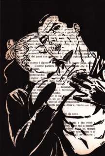 Andrea Boriani | Omaggio a Diabolik ed Eva Kant - Andrea Boriani - carta antica hand painted - Page volante | Catawiki