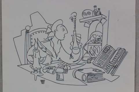 Hanco Kolk | Hanco Kolk - Originele tekening - Casanova - Formaat 35 x 28 cm - (1997) | Catawiki