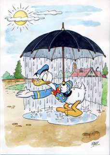Xavi (Xavier Vives Mateu) | DONALD - Dibujo original - DONALD, raining wrong - EO (2021) | Catawiki