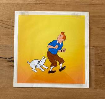 Hergé | Tintin - Celluloïd avec mise en couleur originale - Tintin/Milou - (1960) | Catawiki