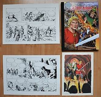 Claus Scholz / Martin Lodewijk | De Rode Ridder - Originele pagina Inferno (p.7A+7B) + luxe Trilogie (90 ex. + door Claus ges. ex libris) - bevat: De klauw + De zwarte drietand + Inferno - (2016) | Catawiki