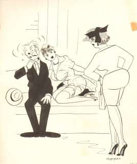Lowell Hoppes - Huge Bossum Babe Making Out on Couch - 1950‘S Humorama