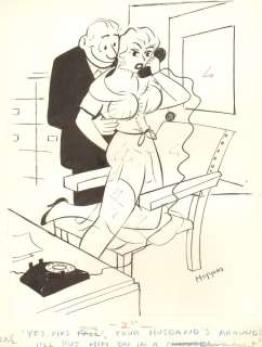 Lowell Hoppes - sexy telephone secretary - humorama 1961