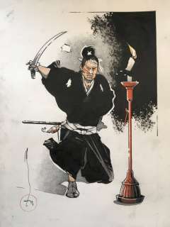 Michetz, Marc | Michetz, Marc - Dessin original couleur - Kogaratsu - Le sabre et le cierge - (2019) | Catawiki