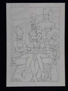 Luigi Di Giammarino | Luigi Di Giammarino - Illustrazione Preparatoria "3 Di Coppe" - Firmata - Page volante - Exemplaire unique - (2002) | Catawiki