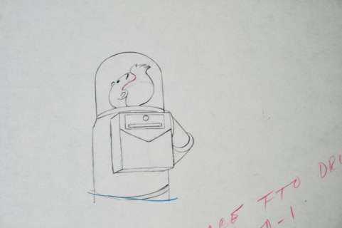 Herge | Tintin - Explorers to the Moon - Original Animation Production Drawing - - Exemplaire unique - (1960) | Catawiki