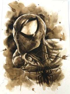 Juapi Coffee Artist | Original Coffee Painting - SPIDERMAN (2021) | Catawiki