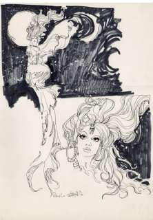 Paolo Ongaro | P. Ongaro - original artwork "Luna" - Page volante - Exemplaire unique - (1978) | Catawiki