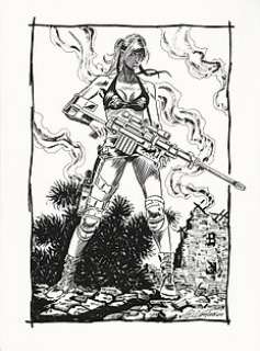 Walter Venturi | The Punisher - Walter Venturi - illustrazione originale "Lynn Michaels - Lady Punisher" - Exemplaire unique - (2011) | Catawiki