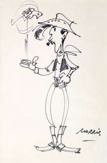 Morris | Lucky Luke, illustration au feutre sur papier dess… | Millon