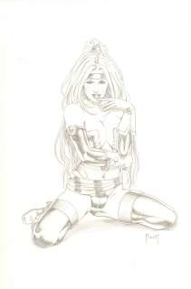 Mitch Foust - Sexy babe on her knees - signed