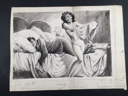 Rino Albertarelli | Rino Albertarelli - Illustrazione Originale "Delusione" - Firmata - Page volante - Exemplaire unique | Catawiki