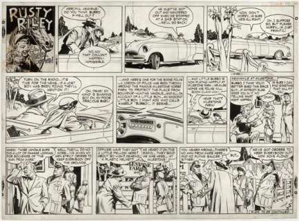 114: Godwin Rusty Riley Sun 4/24/55 original comic art | Russ Cochran