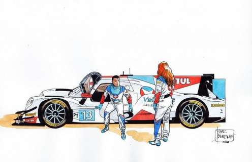 Bourgne. Illustration originale Michel Vaillant | BDEnchères