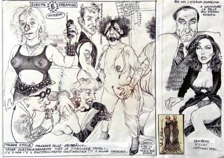 Riccardo Mannelli | Riccardo Mannelli - Illustrazione originale - Page volante | Catawiki