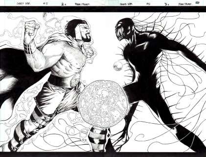 Khoi Pham, Tom Palmer - chaos war # 5 p 2-3 double spread splash (hercules vs chaos king) 2010)