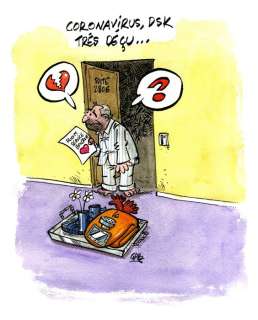 Gab | Gab - Dessin original couleur - Coronavirus, DSK, très déçu - (2020/2021) | Catawiki