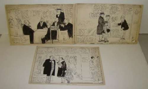 2334: TAD. ORIGINAL CARTOON PANELS (3) | Weiss Auctions