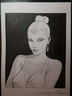 Giuseppe Candita | Diabolik - G. Candita - original artwork " Eva Kant - green eyes" - Page volante - Exemplaire unique (2021) | Catawiki