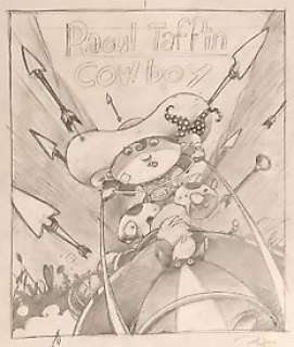 Frédéric Pillot - Pillot, Frédéric - Crayonné original de couverture de "Raoul Taffin Cow Boy" - (2011)