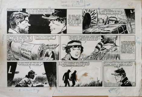 Hugo Pratt | # LUCCA Comics 2021 exhibition - Il Sgt. Kirk - Hugo Pratt - Tavola originale - Pag. 19 Rivista Misterix - Anni ’50 - Page volante - Exemplaire unique | Catawiki