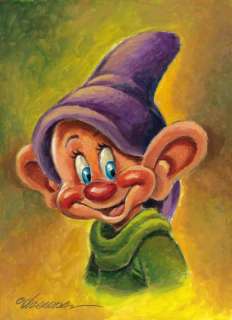 Joan Vizcarra | Joan Vizcarra - Acrylic Painting - Dopey - Snow White and the Seven Dwarfs | Catawiki