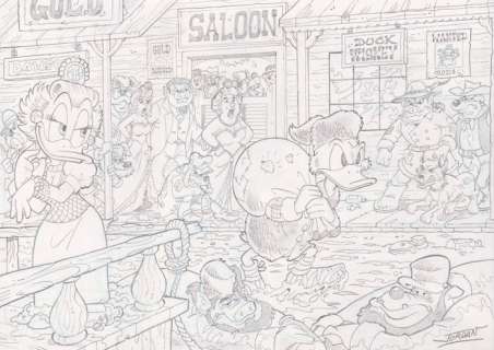 Julian Jordan | Julian Jordan - 29,5 x 41,4 cm A3 Scrooge and Glittering Goldie - Dawson Town | Catawiki