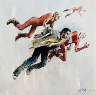 Follet, René | Follet, René - Dessin original - Hommage Ã  Vernes - Bob Morane - (2014) | Catawiki