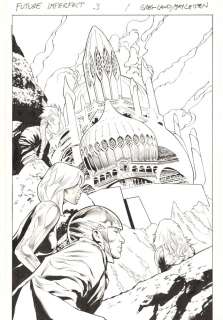 Greg Land, Jay Leisten - Future Imperfect #3 P.1 - Baron Maestro‘s Keep Splash - Ruby Summers, Janis Jones, Skooter, & Layla Miller - 2015 Signed