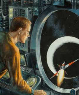 Edmund (Emsh) Emshwiller(American, 1925-1990)
 Unveiling the Mystery Planet, Galaxy Science Fiction cover, September 195... | Heritage