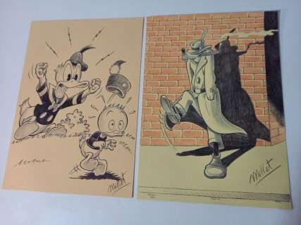 Millet | Jose Maria Millet Lopez - 2 Originele tekeningen - Donald duck & Nephews - Goofy - Page volante - (2020) | Catawiki