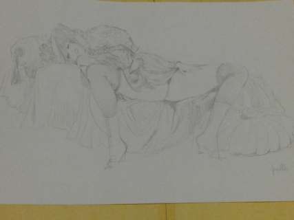 Leone Frollo | Leone Frollo - Illustrazione originale " la Lussuriosa" Firmata - Page volante | Catawiki