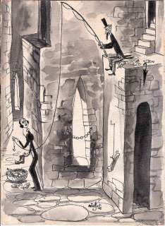 Dibujo original Antonio Mingote - La Pareja Siniestra