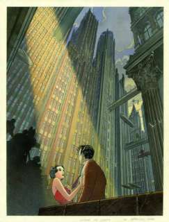 Schuiten François - Le dernier plan Rare dessin en couleurs directes réalisé