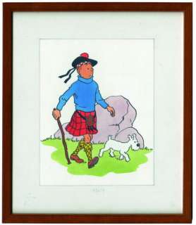 Hergé | Dessin original Tintin L’île noire: Superbe dessin rehaussé Ã  la | Millon