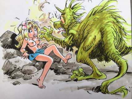 Dany | Dany - Dessin original couleur - Colombe en grand danger | Catawiki