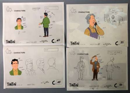 Hergé | Tintin - Ensemble de 4 cellos couleur dessin animé - Les Bijoux de la Castafiore - (1990) | Catawiki