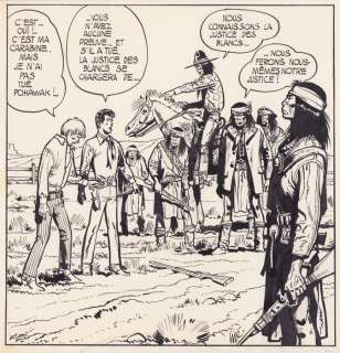 Jijé & Jean Giraud | Jijé & Giraud - Planche originale - Jerry Spring - La route de Coronado / De weg naar Coronado - Page volante - (1961) | Catawiki