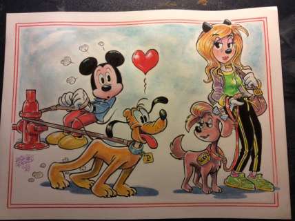 Alessandro Gottardo | Mickey Mouse - â€œLove is in the airâ€ - Page volante - Exemplaire unique - (2020/2020) | Catawiki