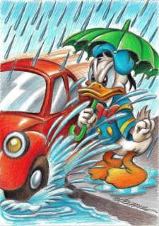 Joan Vizcarra | Donald Duck "Rainy Days" - Original Drawing - Joan Vizcarra - Pencil Art | Catawiki