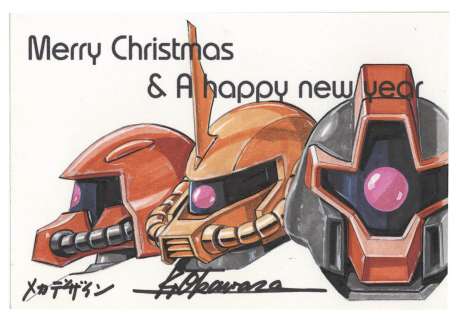 Kunio Okawara hand-drawn color illustration " Mobile Suit Gundam " dom | Mandarake (Big Web)