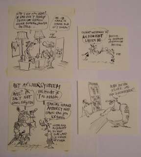 Kort, Hein de | Kort, Hein de - 4x Originele tekening - Het Afweersysteem - (1990/1995) | Catawiki