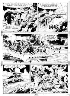 Giovanni Ticci | Tex n. 297 - Giovanni Ticci - Tavola Originale "Gli Avvoltoi" - Page volante - Exemplaire unique - (1985) | Catawiki